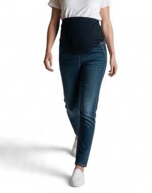 J Crew Jeans Womens 4 26" Maternity Blue Skinny Dark Casual Whiskering Fading